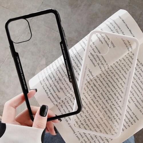 500pcs Transparent Acrylic Back Hard Clear Shockproof Case Armor Cover For iPhone 12 Mini 11 Pro Max XS XR X 8 7 6 6S Plus SE