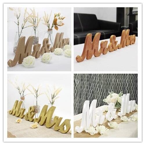 6 Inches High Wooden Mr and Mrs Sign Rustic Mr & Mrs Letters Wedding Signs,Photo Props,Engagement Anniversary Party Table Decor
