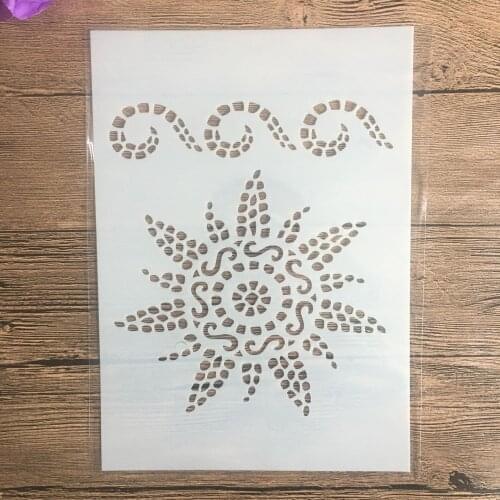 A4 29 * 21cm flower Mandala DIY Stencils Wall Painting Scrapbook Coloring Embossing Album Decorative Paper Card Template