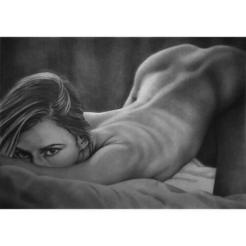 Free shipping black and white sexy girl nude art canvas prints oil painting printed on canvas wall art decoration picture