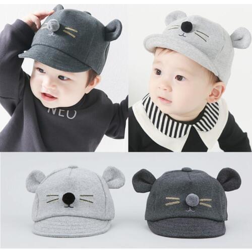 Cartoon Cat Design Baby Hat Baseball Cap Cute Cotton Baby Boys Girls Summer Sun Hat Spring Autumn Peaked Cap
