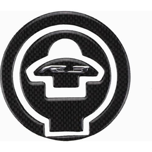 Tank Gas Cap Pad Filler Cover Decals Fit for YAMAHA YZF R3 Real Carbon Fiber Sticker