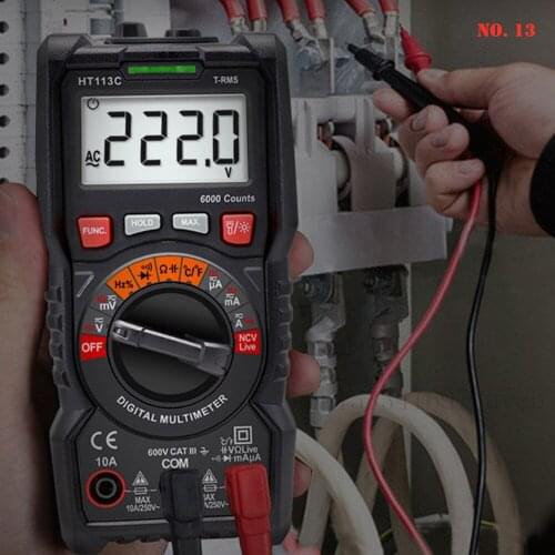 HT113C Digital Mini Multimeter Auto Range 6000 counts Voltage Resistance True RMS Transistor Tester 600V Digital Multimeter New