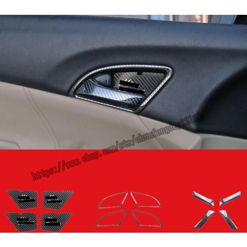 FOR Honda Accord 8th 2008 2009 2010 2011 2012 2013 carbon fiber Black steel Interior door bowl sticker cover trim