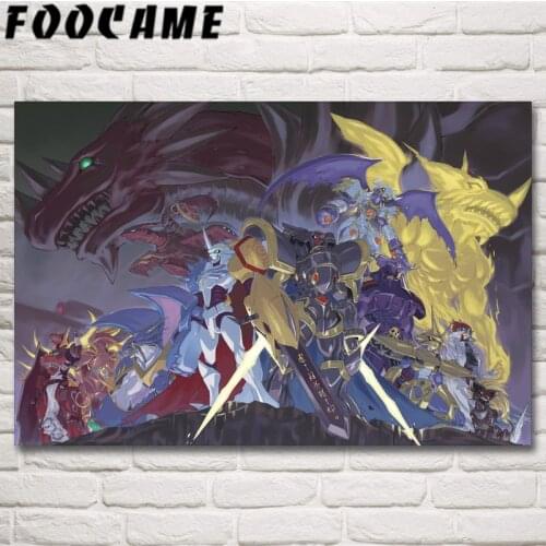 FOOCAME Digimon Tri Anime Painting Wall Art Silk Posters and Prints Modern Home Decor Pictures Decoration Living Room