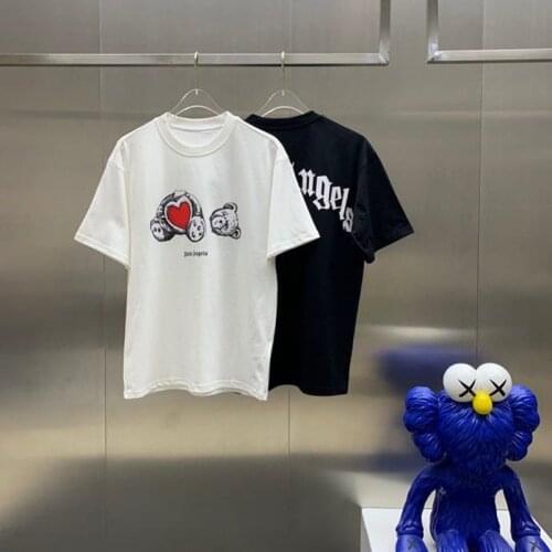 Palm Angels letter printing couple street hip-hop popular simple wild men and women short-sleeved T-shirt 646546