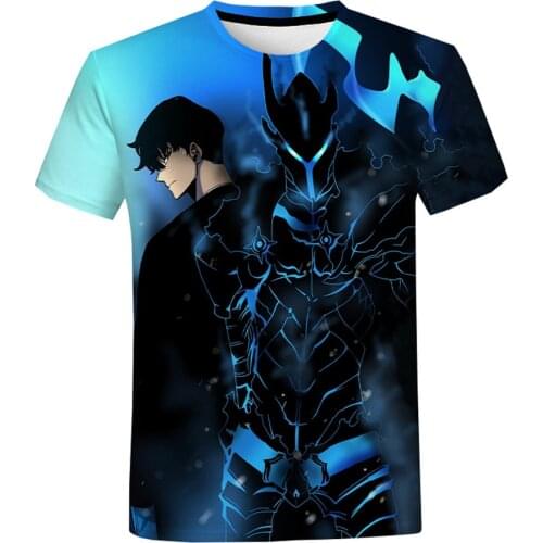 Solo Leveling Anime 3D Printed T-Shirts For Men Women Unisex Fashion Pop Round Neck Boys Girls Birthday Party Casual Style Tops