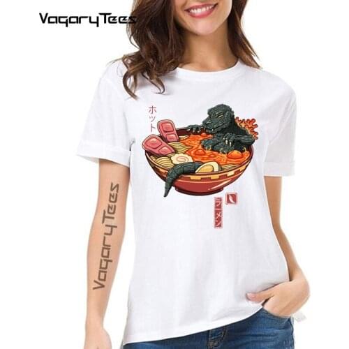 Japanese Spicy Lava Ramen King Print Short Sleeve T Shirts Harajuku Hip Hop Casual Streetwear T Shirt 2021 womens Summer T-shirt