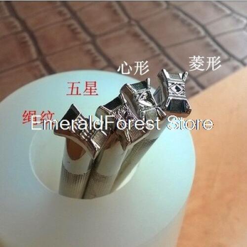 Leather carving printing tools Handmade DIY tools Exquisite casting type mat imprinting New product small four