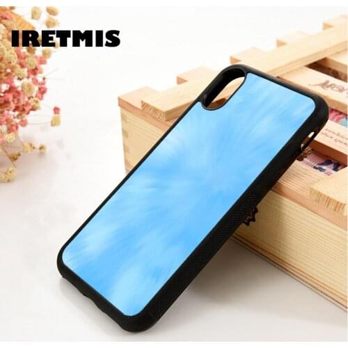 Iretmis 5 5S SE 6 6S TPU Silicone Rubber Phone Case Cover for iPhone 7 8 Plus X Xs 11 12 MINI Pro Max XR Blue Tie Dye