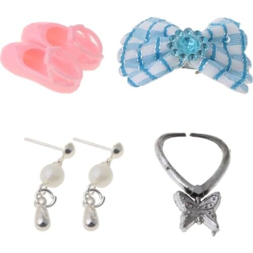 Doll Pearl Necklace Earring Doll Accessories For BIyth Baby