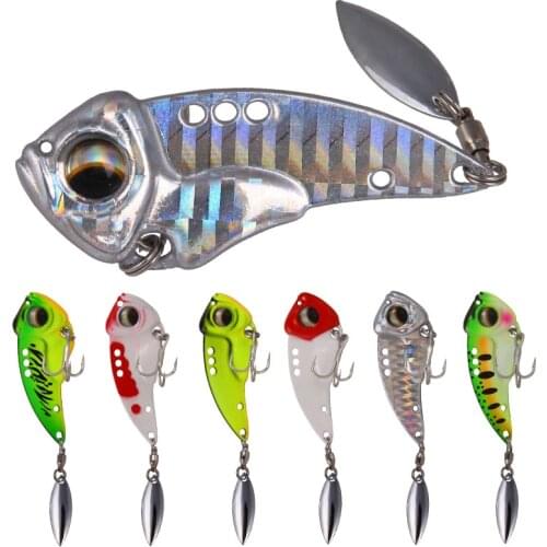 Metal Lure VIB Bait with Rotating Sequins Simulation Lure Fishing Gear Wobbler Predator Fishing Set Spoon Bait Wobblers 3D Eyes