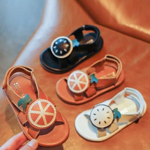 Sweet Girls Princess Shoes Sandals 2021 Summer Kids Children Fruit PU Leather Baby Anti-Slip Open Toe Shoes Zapatos S12063