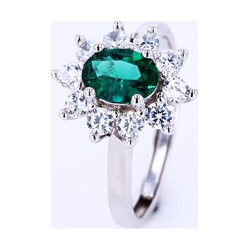 MLKENLY vintage Luxuriy Emerald Gemstone ring for Women Solid 925 Sterling adjustable rings party fine jewelry