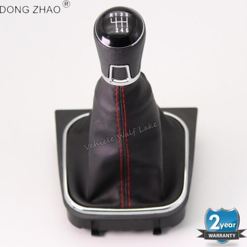 MT Gear Shift Knob for Volkswagen VW Golf 5 6 Golf5 Golf6 Gearshift Shifter Lever Stick Leather Gaitor Boot Base Frame Arm Pen