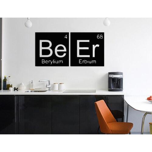 Customizable slogan date vinyl sticker element periodic table open kitchen home living room decorative wall stickers CF08