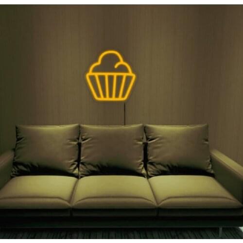Custom Cake Neon Sign Light Flex Transparent LED Wall Window Hanging Acrylic Decor Indoor for Home Room Bedroom Sale Shop
