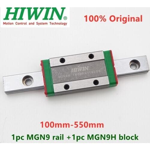 1pc Original Hiwin linear guide MGN9 150 200 250 300 330 350 400 450 500 550 mm MGNR9 rail +1pc MGN9H block carriage cnc 9mm