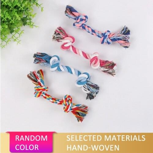Pets Dog Toys Bite Resistant Cotton Ball Stick Knot Rope Toy Interactive Puppy Chew Teeth Cleaning Toys For Cats