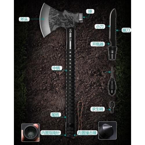 Field equipment tomahawk fire axe mountain axe engineer axe multi-function survival tactical axe big chopping wood chopping axe