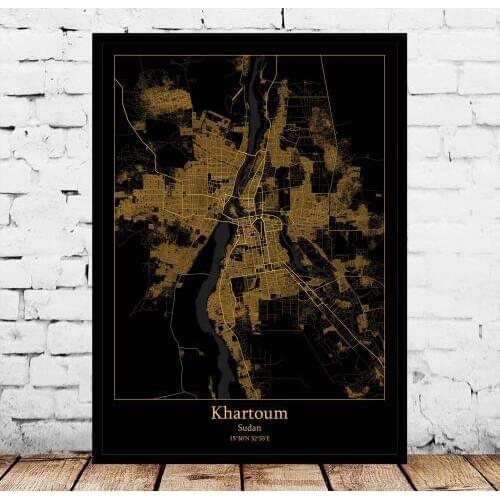Khartoum Sudan Map Poster