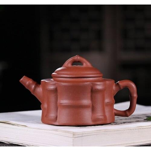 Recommended all pure hand undressed ore a bundle of bamboo purple clay pot Zhao Guocai teapot tea Li Pin customization