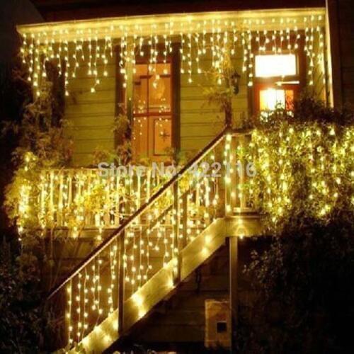 3.5m 96 LED Fairy Icicle CHRISTMAS Lights Garland Waterproof Holiday Lights Curtain Wedding Garland Luci Natale Luces Decorativa