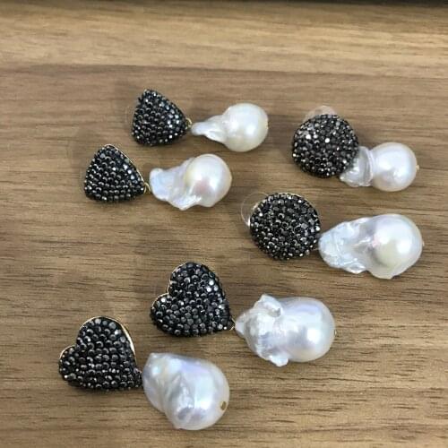 5 pairs natural pearl earrings geometric earrings natural pearl earrings wholesale jewelry 4556