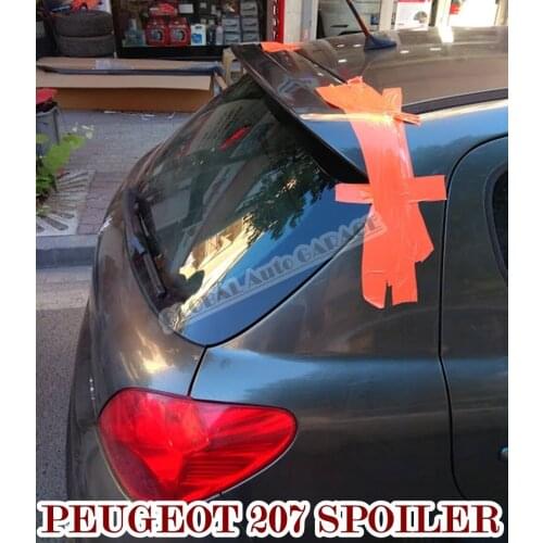 For Peugeot 206 Spoiler 2006-2012 Piano Black Auto Accessory Universal Spoilers Car Antenna Car Styling Diffüser Flaps Splitter