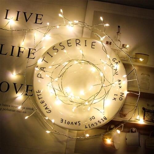 2M 5M Copper Wire LED String Lights Firecracker Fairy Garland Light for Christmas Window Wedding Party Battery Operated