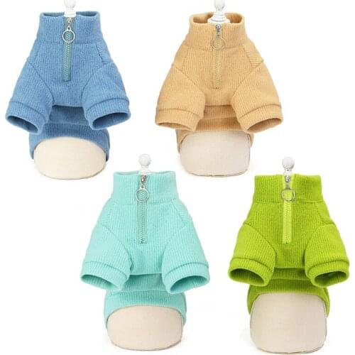 Cat Dog Warm Clothes Puppy Sweater With Zipper Jacket Coat Winter Windproof Pet Jacket For Small Dogs Chihuahua Clothing