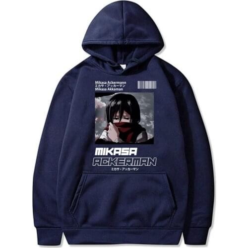 Cartoon Attack on Titan Sweatshirt Mikasa Ackerman Print Hoodie Clothes For Womens Hoodies Harajuku Fleece Hoody Clothing