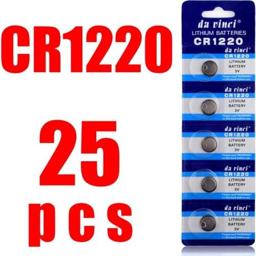 YCDC 25Pcs 3V CR1220 BR1220 ECR1220 LM1220 Watch Button Coin Cell Lithium Batteries Single Use for Remote Control Replacement