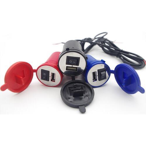 Motorcycle USB Charger Waterproof Blue For suzuki hayabusa gsx s1000f gladius gsx750f bandit 400 dr 350 gsx 750f skywave 400 k6