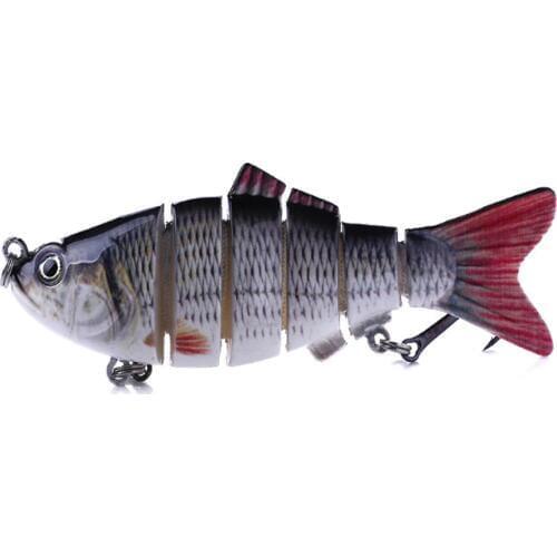 1pcs Wobbler Fishing Lure 10cm 18g Bionic 3D Eyes Multi-section Artificial Fishing Hard Bait Swimbait with 2 Hooks Plastic Fish