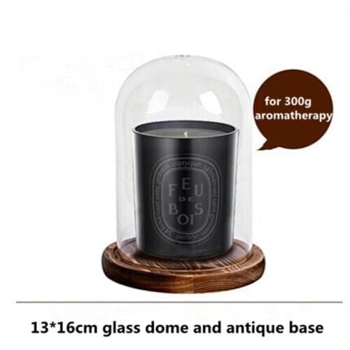 13*16cm Glass Aromatherapy Dome Diameter=13cm Height=16cm Glass Cover Home Decoration Antique Base Glass Cover WeddingDecoration
