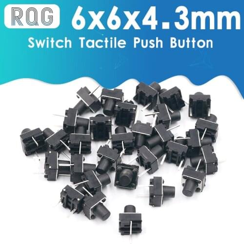 20pcs Middle 2pin 6x6x4.3/5/6/7/8/9/10 mm Switch Tactile Push Button Switches 6x6x4.3mm 6x6x5mm 6x6x6mm 6x6x7mm 6x6x8mm 6x6x9mm