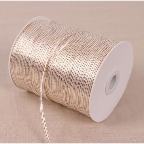 25yards/lot) 1/8''(3mm) Gold Edge Ribbon high quality grosgrain satin ribbons gift packaging ribbons Wedding Party Decoration