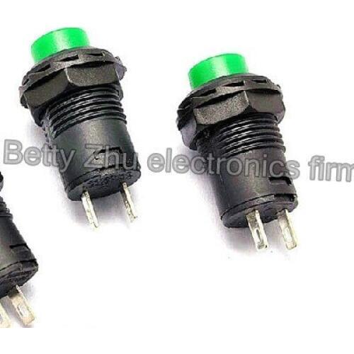 50PCS/LOT No lock switch / self-reset button switch / DS-425B-caliber 12MM Green