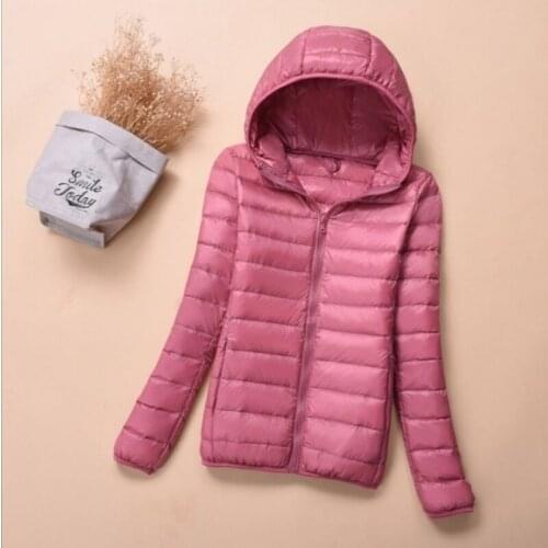 90% Ultra light duck down jackets women 2020 new Hooded autumn winter coat Long Sleeve Warm Slim plus size jacket