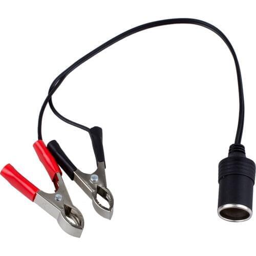 Car Battery Terminal Clip-on Cigarette Lighter Power Socket Adaptor 12v Camping