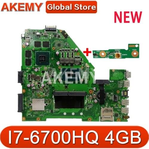 AKEMY X550VX Laptop motherboard for ASUS X550VX X550V original mainboard 4GB-RAM I7-6700HQ GTX950M-4GB