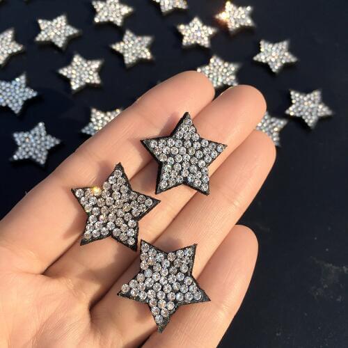 20pcs Cute star Patch Rhinestone Applique Sew on Patch for Clothing Dress Diy Patches beaded applique sweater applique