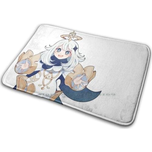 Emergency Food Paimon Mat Rug Carpet Anti-Slip Bedroom Entrance Door Mat Paimon Genshin Impact Genshin Mihoyo Honkai Impact