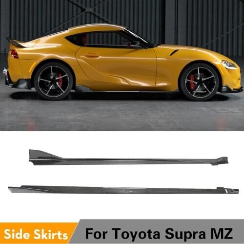 Car Side Skirts Skirts Body Kits for Toyota Supra MZ 2019 2020 Side Door Bumper Extenstion Lip Apron Protector Carbon Fiber
