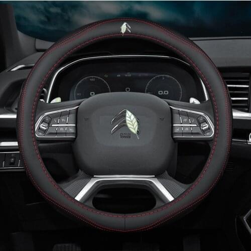 Car Leather Steering Wheel Cover For Citroen C1 C2 C3 Pluriel C4 C5 C6 C8 XSARA Picasso Nemo Breathable Car Styling Accessories
