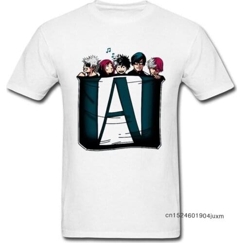 My Hero Academia T-shirt Men Logo Pocket Tshirt One For All Izuku Midoriya T Shirt High School Tops Cotton Tees Katsuki Bakugo