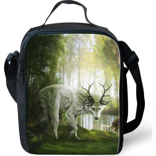 HaoYun Fashion Child Insulated Lunch Bags Fantasy Deer Pattern Toddler Waterproof Lunch Box Family Outdoor Picnic Container