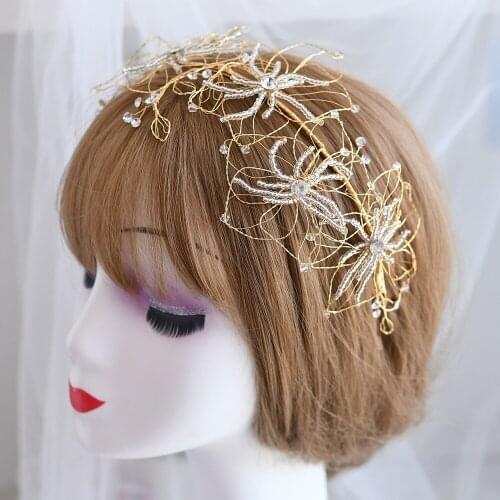 ZMHP210-FG Bohemia Women Hair Accessories Headbands for hair womanHigh Quality Bridal Tiara Golden Wedding Head Jewelry Headband