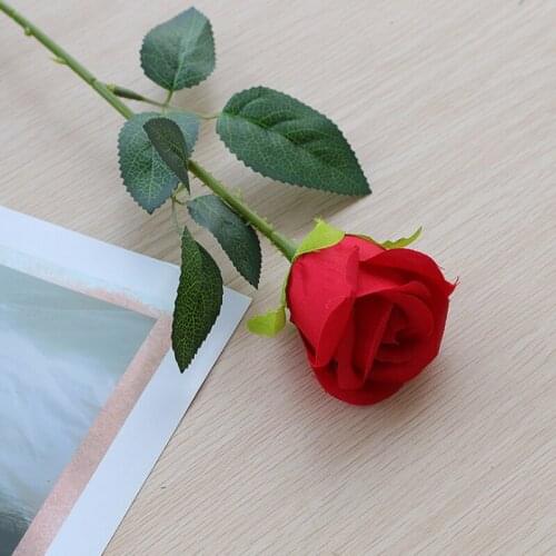 Simulated Flannelette Rose Single Fake Flower Wedding Holding Decorative Materials Party Gift